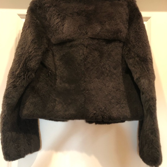 Theory Rabbit Fur Jacket Brown PREOWNED the tag is missing, manufacturer in coat - Picture 6 of 13